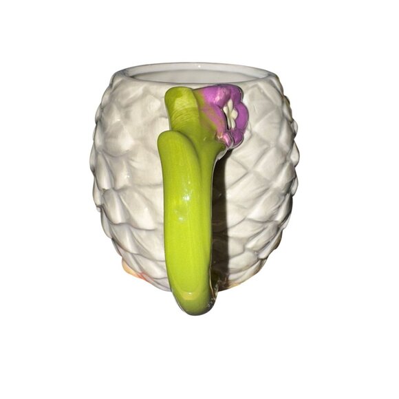 Happy Hedgehog Ceramic Mug With Floral Handle - Picture 2 of 8